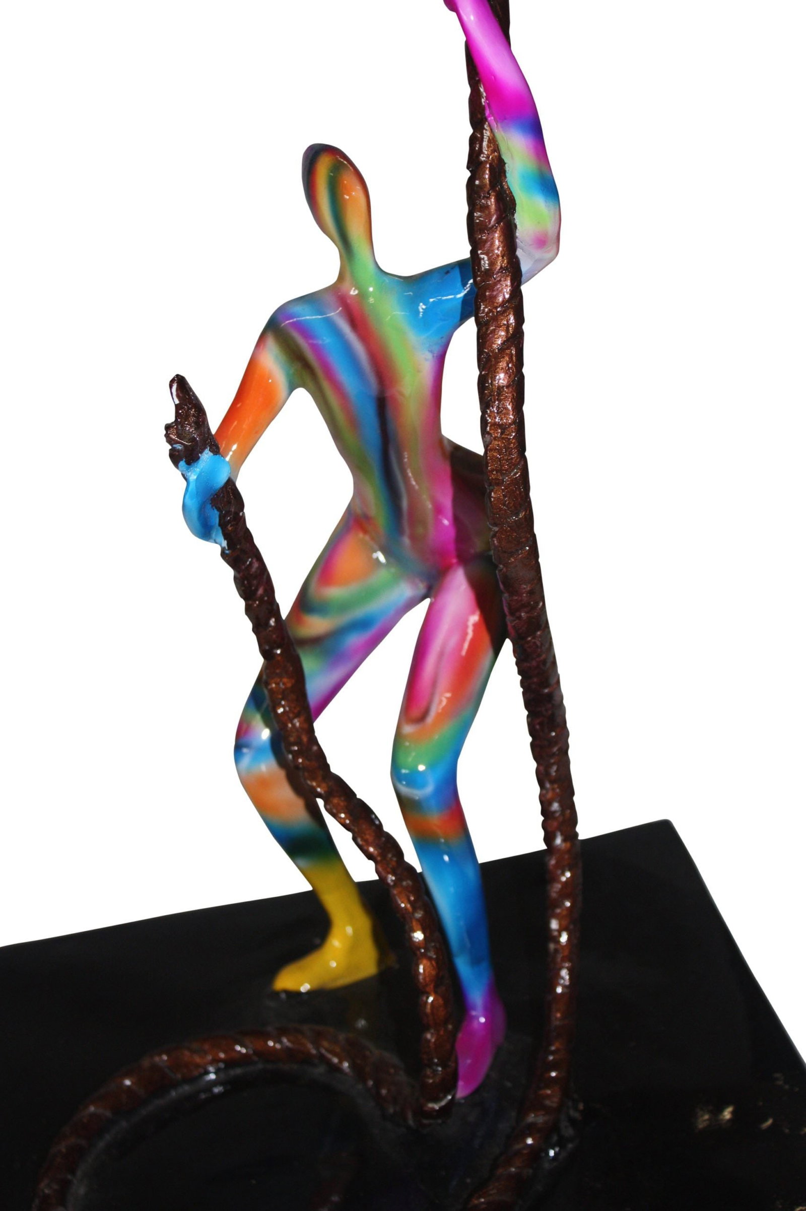 Two boys Made of Bronze Climbing on Rope - 4