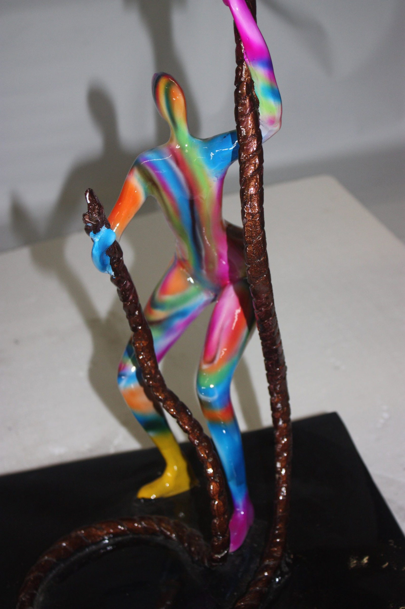 Two boys Made of Bronze Climbing on Rope - 7