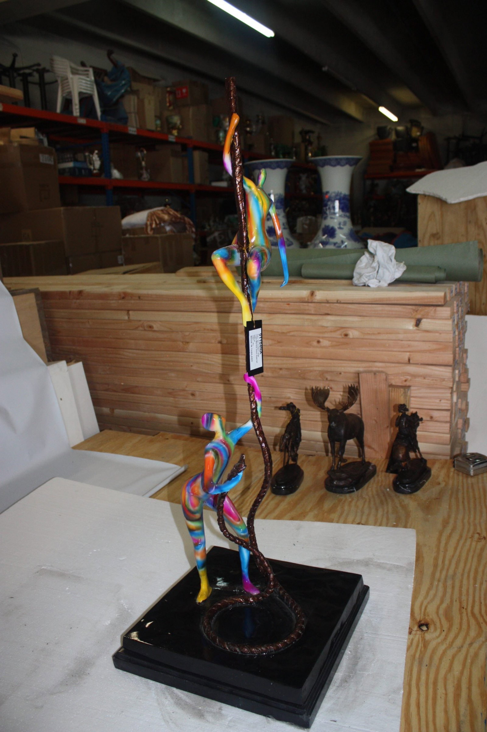 Two boys Made of Bronze Climbing on Rope - 8