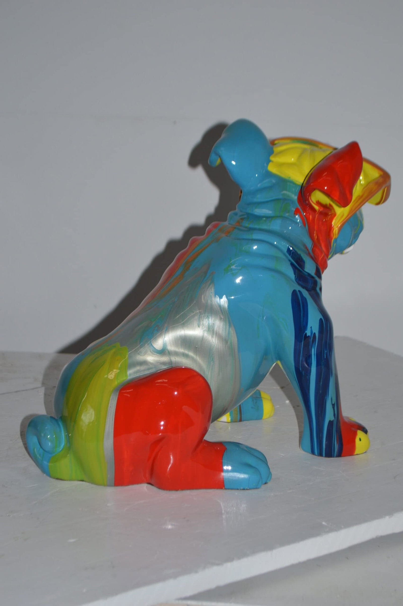 Modern art Bulldog with Sunglasses Resin Statue - Size: 16"L x 9"W x 14"H. - 10