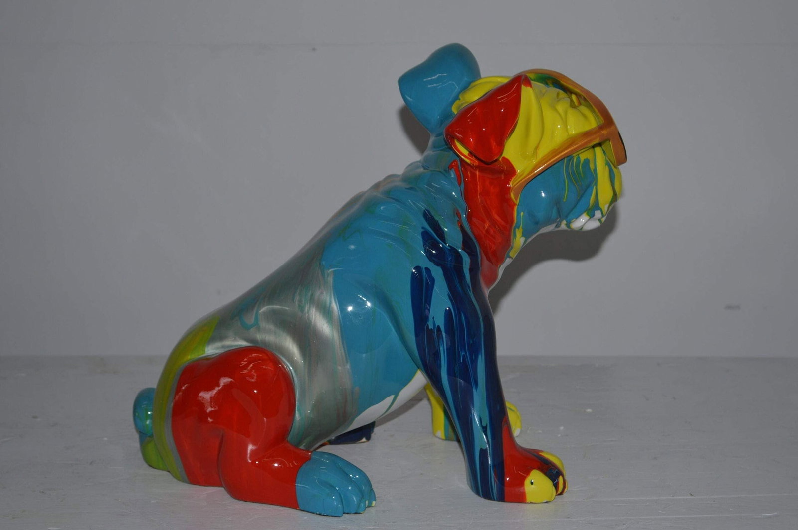 Modern art Bulldog with Sunglasses Resin Statue - Size: 16"L x 9"W x 14"H. - 9