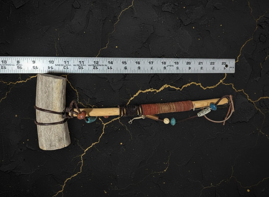 15" Handcrafted Stone Tribal Tomahawk Decorative Indian Ceremonial Club - 3