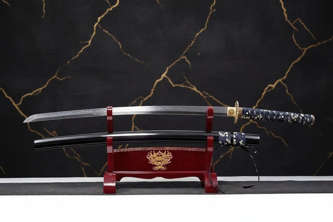 Hand-Forged T10 Steel Katana Clay Tempered Full Tang Samurai Blade Brass - 3