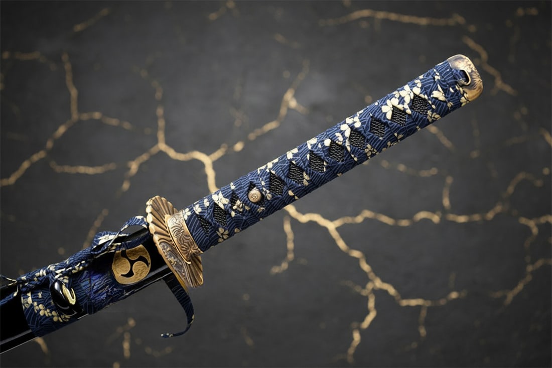 Hand-Forged T10 Steel Katana Clay Tempered Full Tang Samurai Blade Brass - 5