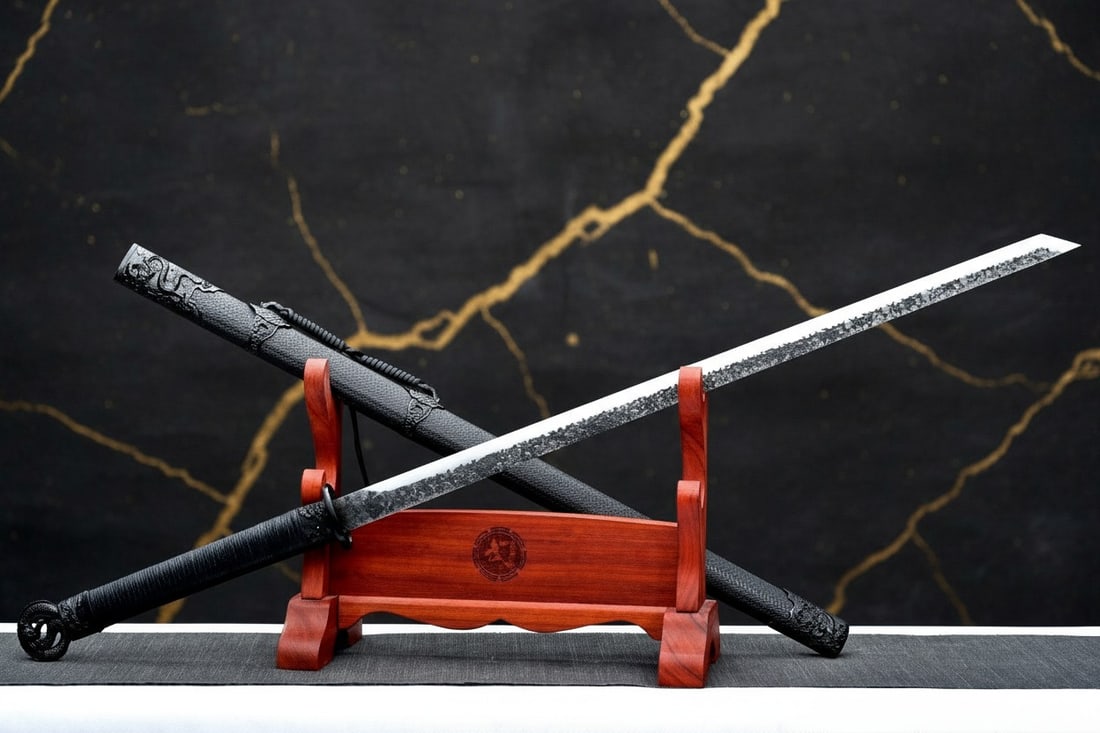 40" Hand-Forged 9260 Spring Steel Ninja Sword, Sharp Straight Ninjato - 2