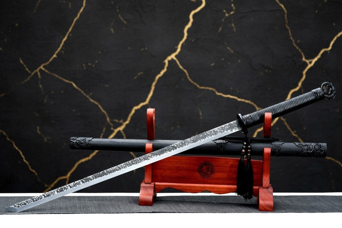 40" Hand-Forged 9260 Spring Steel Ninja Sword, Sharp Straight Ninjato - 3