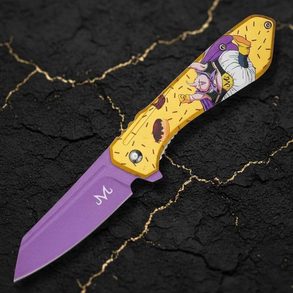 Anime Character Assisted Opening Folding Knife Spring Action Pocket Tool - 2