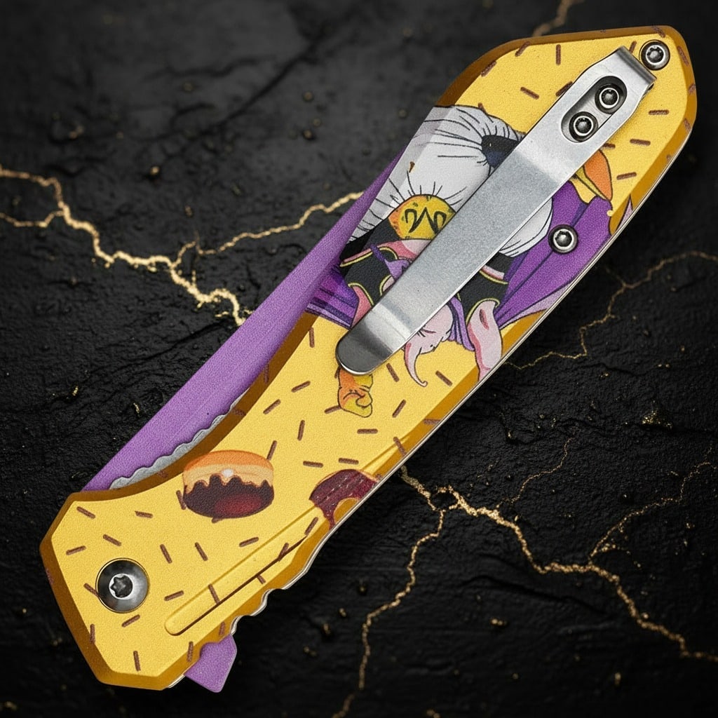 Anime Character Assisted Opening Folding Knife Spring Action Pocket Tool - 3