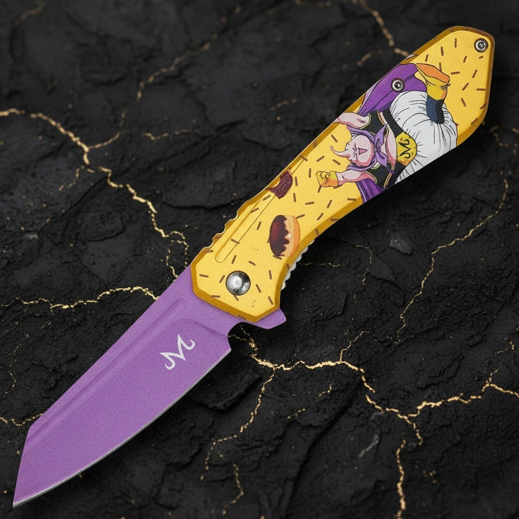 Anime Character Assisted Opening Folding Knife Spring Action Pocket Tool - 4