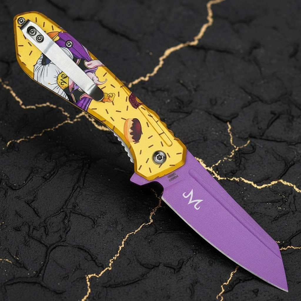 Anime Character Assisted Opening Folding Knife Spring Action Pocket Tool - 5