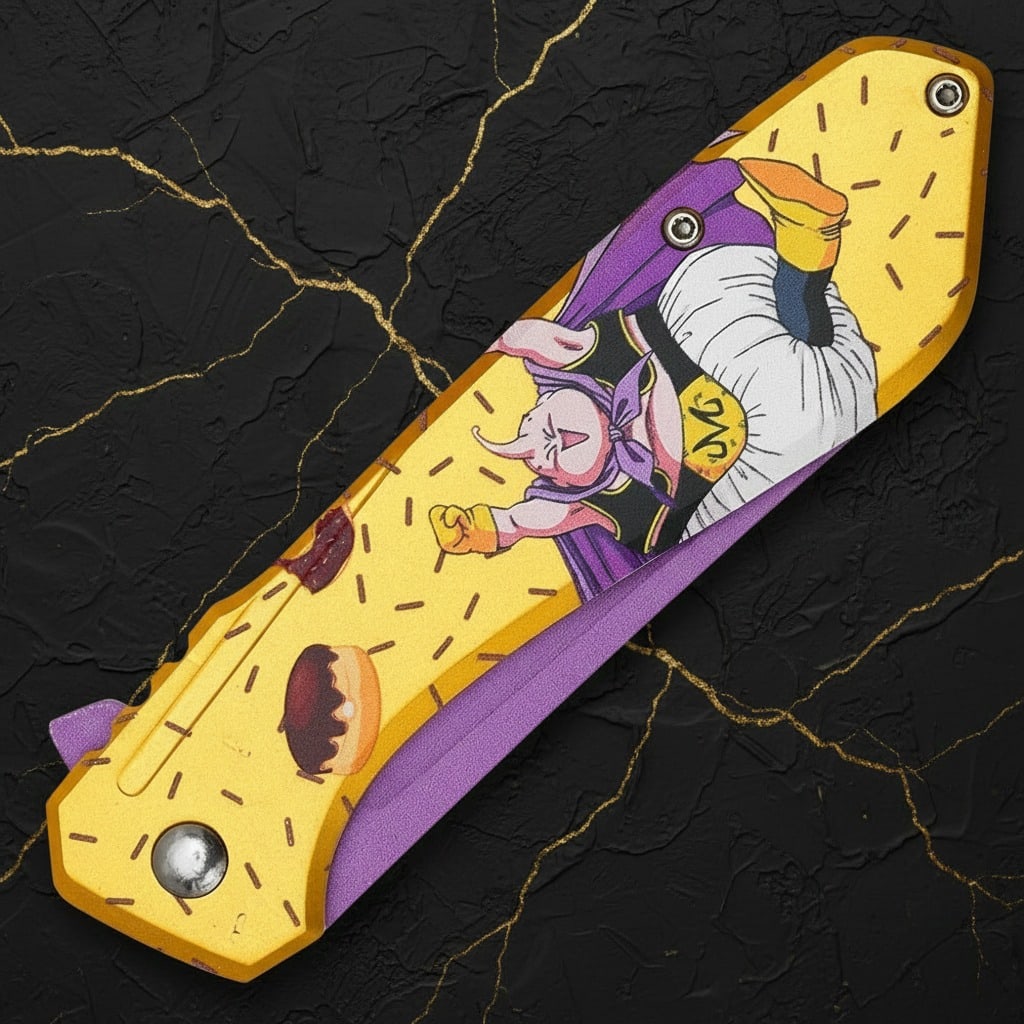 Anime Character Assisted Opening Folding Knife Spring Action Pocket Tool - 6