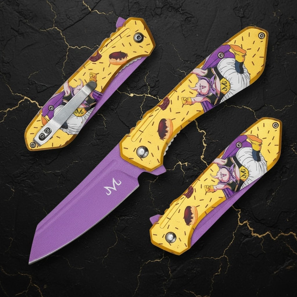 Anime Character Assisted Opening Folding Knife Spring Action Pocket Tool - 7
