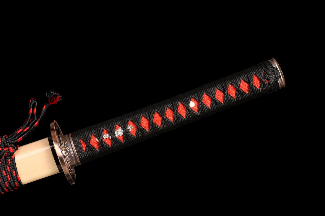 Hand-Forged Crimson Damascus Steel Samurai Katana Full Tang Japanese Sword - 7