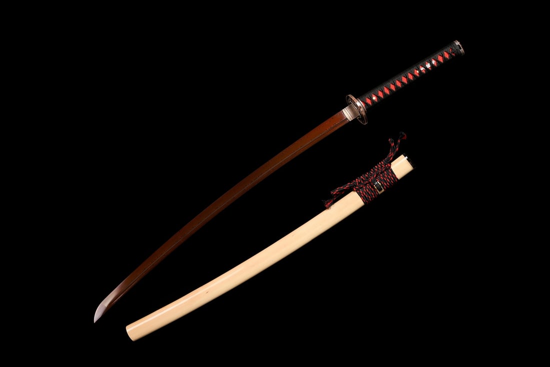 Hand-Forged Crimson Damascus Steel Samurai Katana Full Tang Japanese Sword - 9