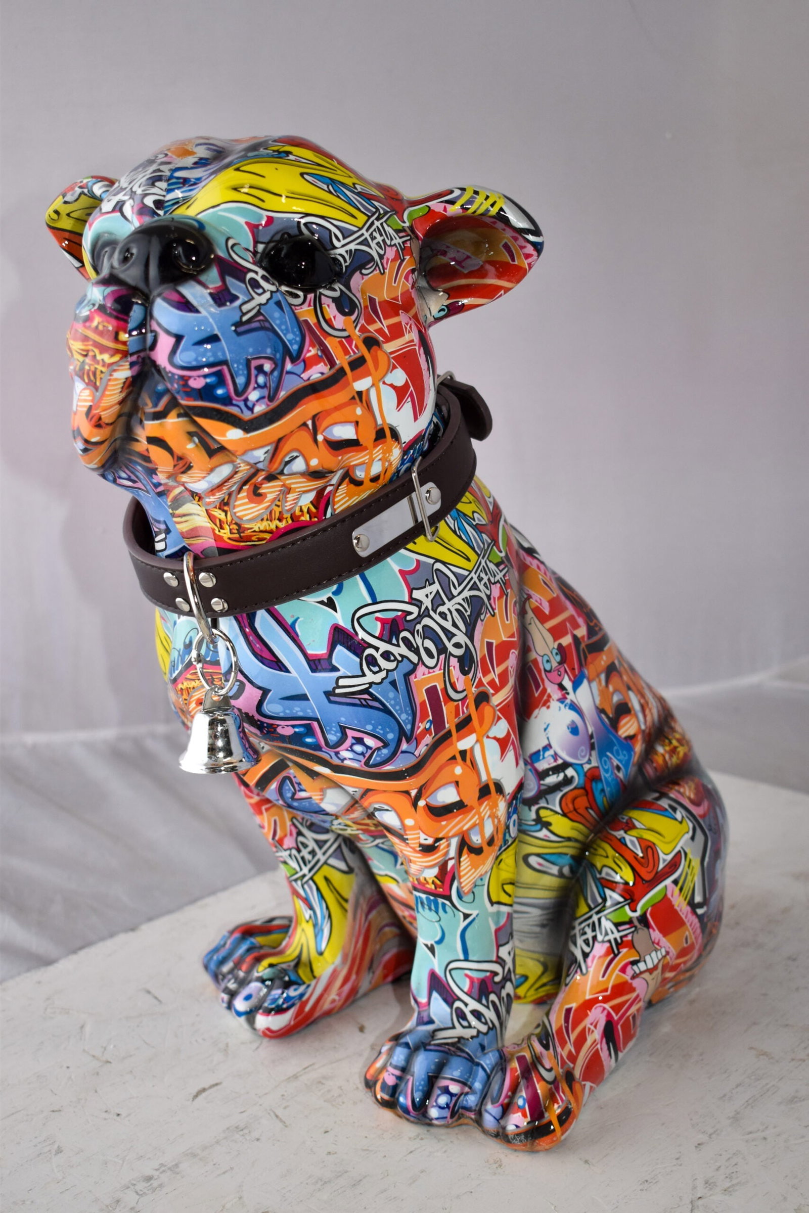 French Bulldog Painted with Graffiti Colors Resin Statue Size: 18" x 11" x 19"H - 11
