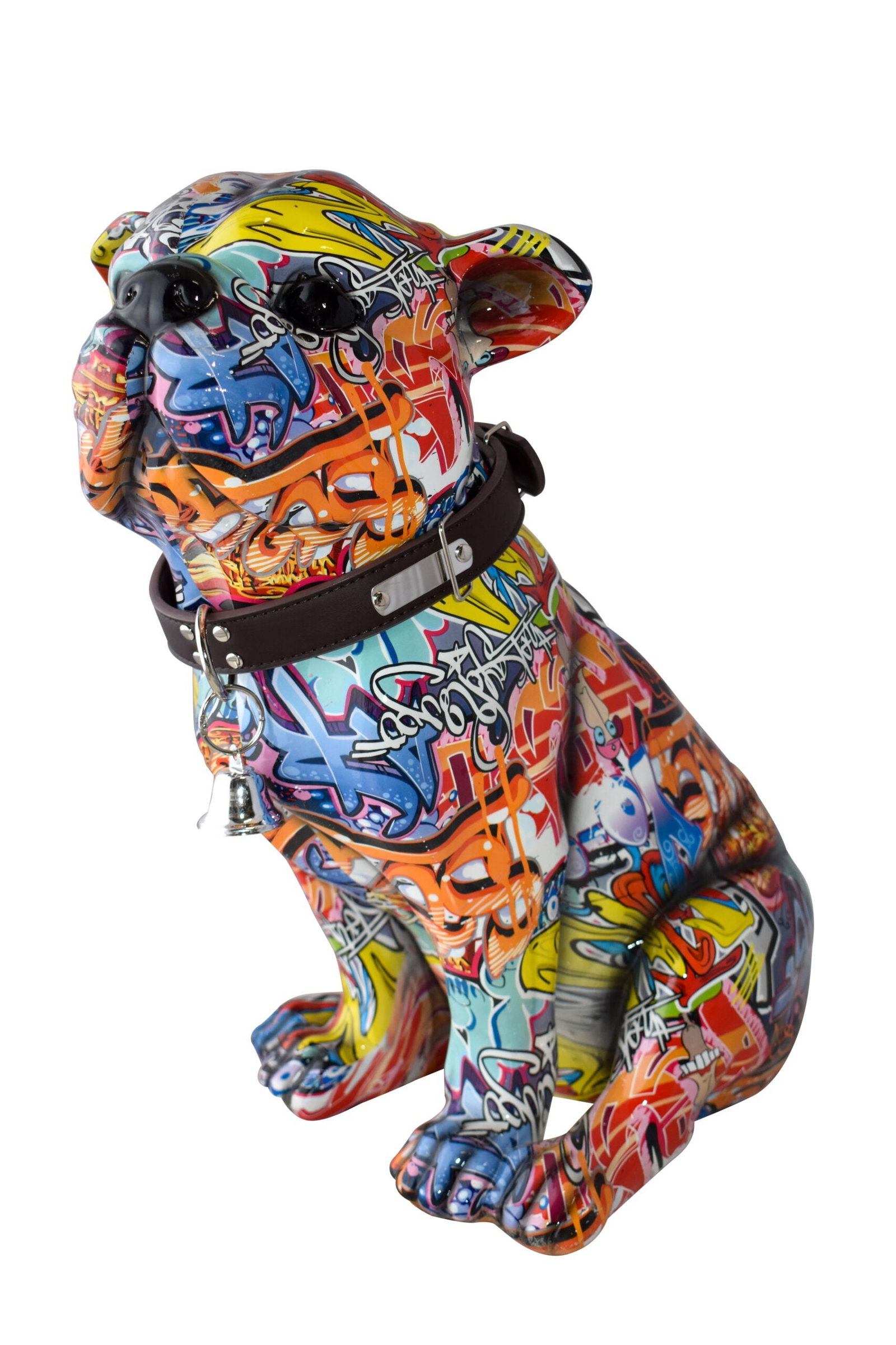 French Bulldog Painted with Graffiti Colors Resin Statue Size: 18" x 11" x 19"H (1 of 11)