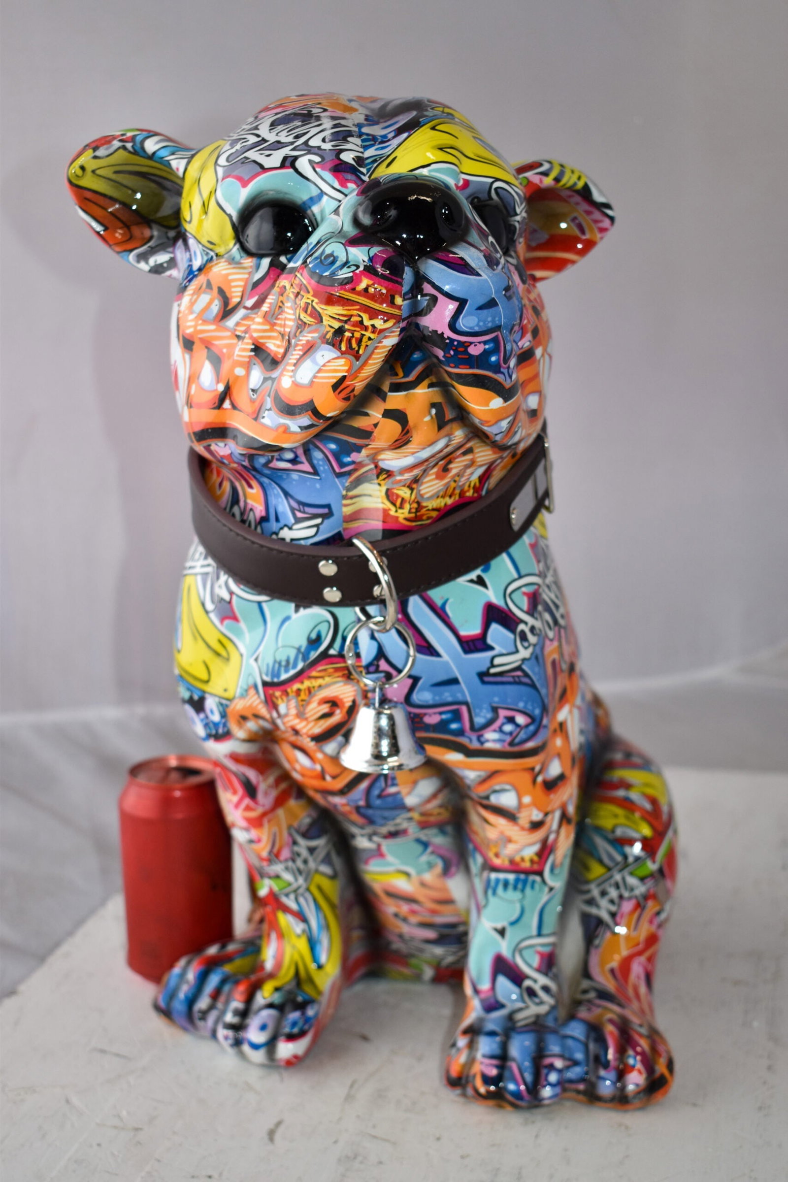 French Bulldog Painted with Graffiti Colors Resin Statue Size: 18" x 11" x 19"H - 2