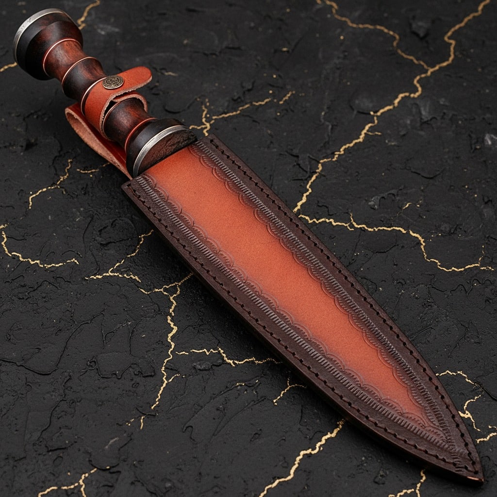 Handcrafted Damascus Steel Gladiator Dagger Cocobolo Wood Handle Short Sword - 5