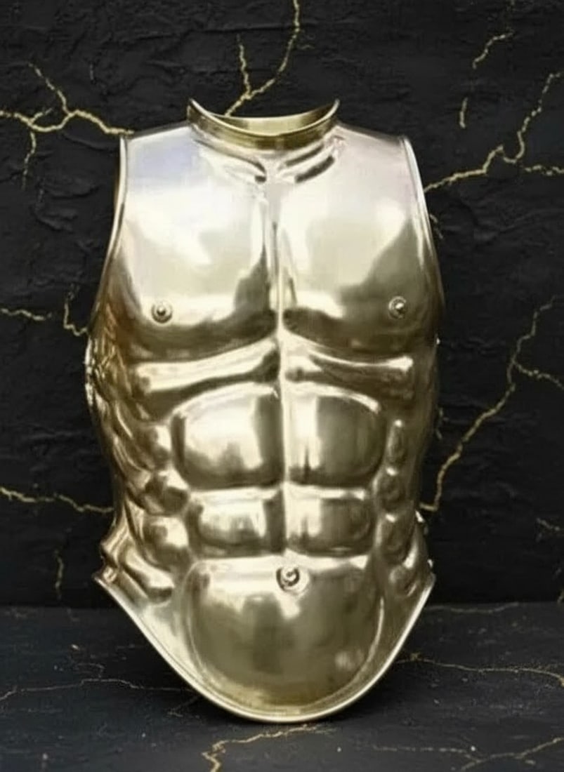 Handcrafted Antique Style Brass Roman Musculata Chest Plate Warrior Armor: Title:Handcrafted Antique Style Brass Roman Musculata Chest Plate Warrior Armor Description:This premium quality cuirass is expertly crafted to provide reliable protection and a classic aesthetic. It