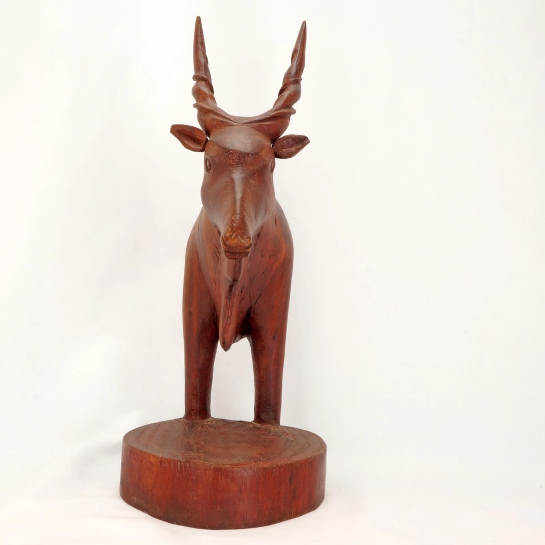 Single Large African Antelope Wood Bookend - 3