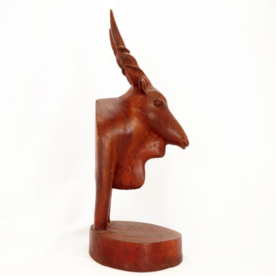 Single Large African Antelope Wood Bookend - 4
