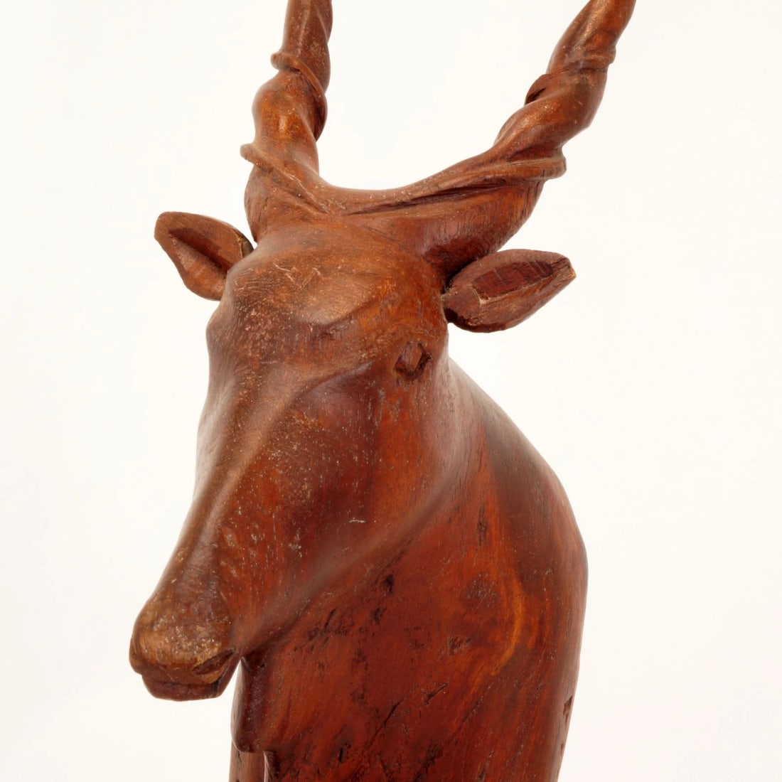 Single Large African Antelope Wood Bookend - 6