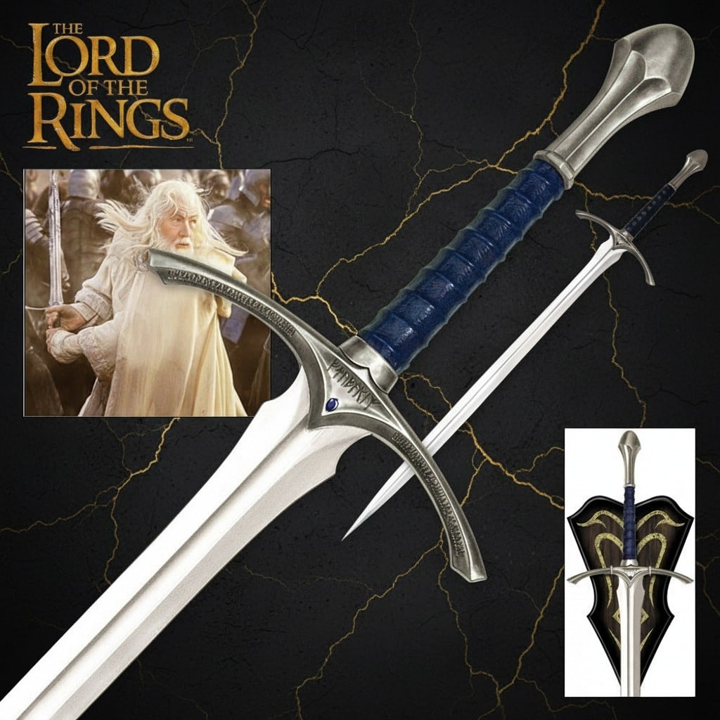 Gandalf Glamdring Replica Sword with Wall Display Plaque Fantasy Steel: Title:Gandalf Glamdring Replica Sword with Wall Display Plaque Fantasy Steel Description:This replica of the Glamdring sword from The Lord of the Rings trilogy is a detailed display piece. Total lengt