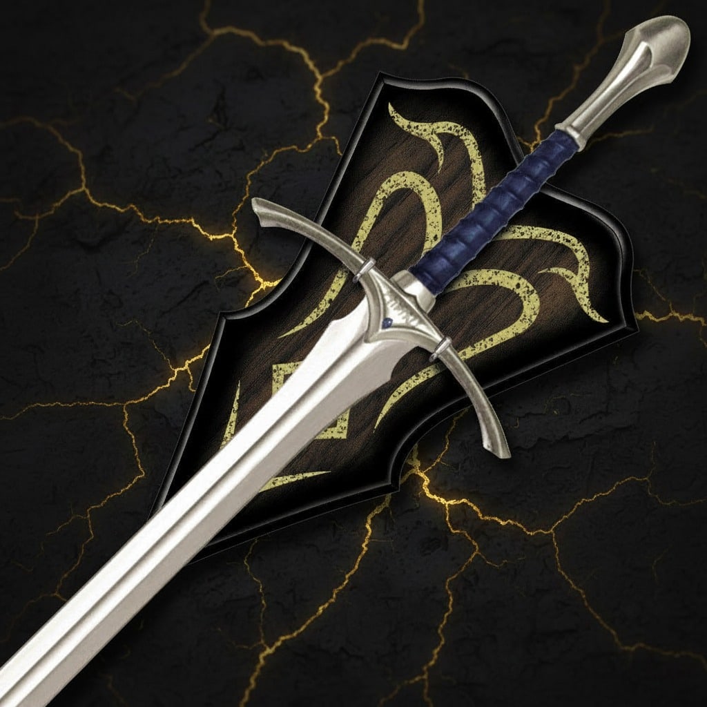 Gandalf Glamdring Replica Sword with Wall Display Plaque Fantasy Steel - 2