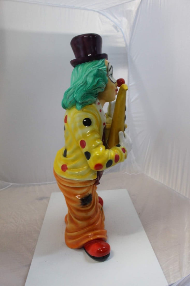 Clown Standing with Saxophone Bronze Statue - Size: 20"L x 15"W x 36"H. - 8