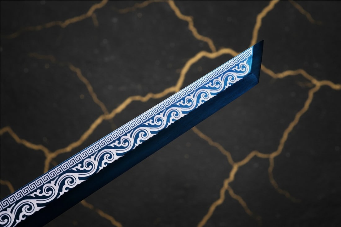 Hand-Forged 1095 Steel Ninja Katana Functional Straight Japanese Broadsword - 12