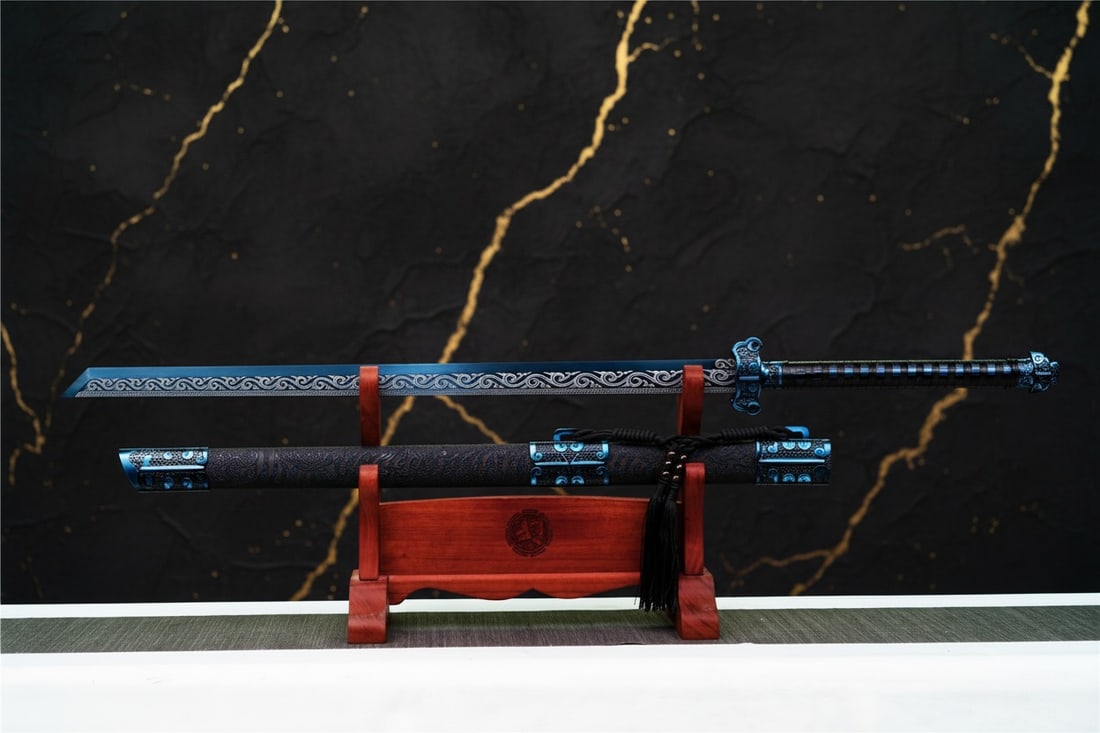 Hand-Forged 1095 Steel Ninja Katana Functional Straight Japanese Broadsword - 13