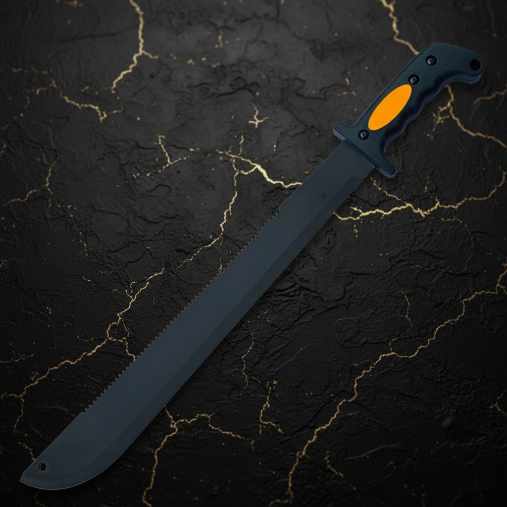 23.5" Full Tang Combat Machete Tactical Fixed Blade Survival Knife Black: Title:23.5" Full Tang Combat Machete Tactical Fixed Blade Survival Knife Black Description:This 23.5-inch machete is designed for survival, camping, and outdoor activities. It features an 18-inch