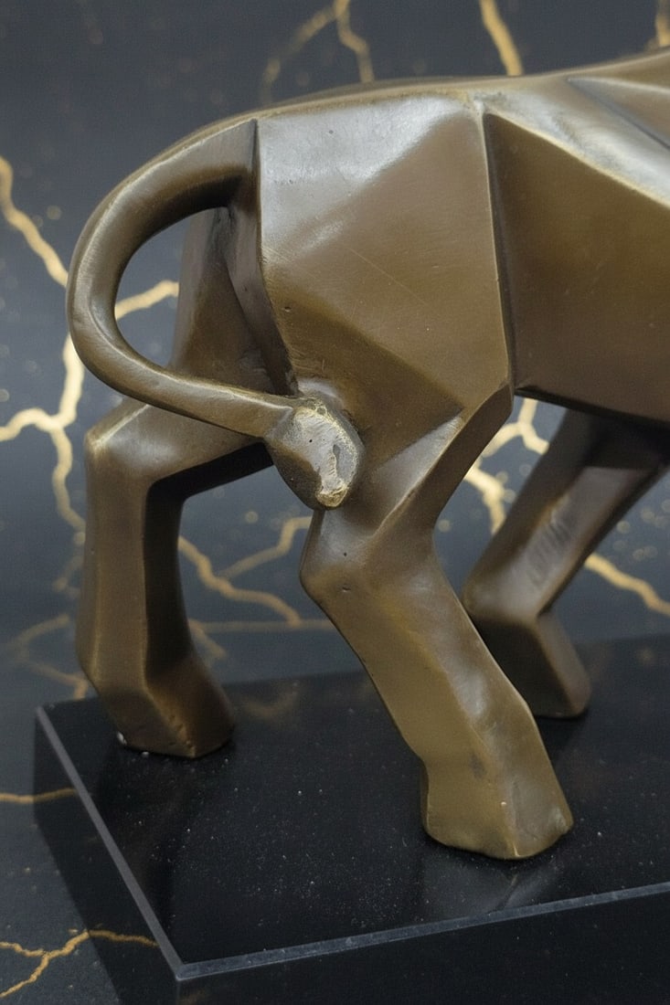 Large Abstract Bronze Bull Statue Mid-Century Modern Office Art Sculpture - 5