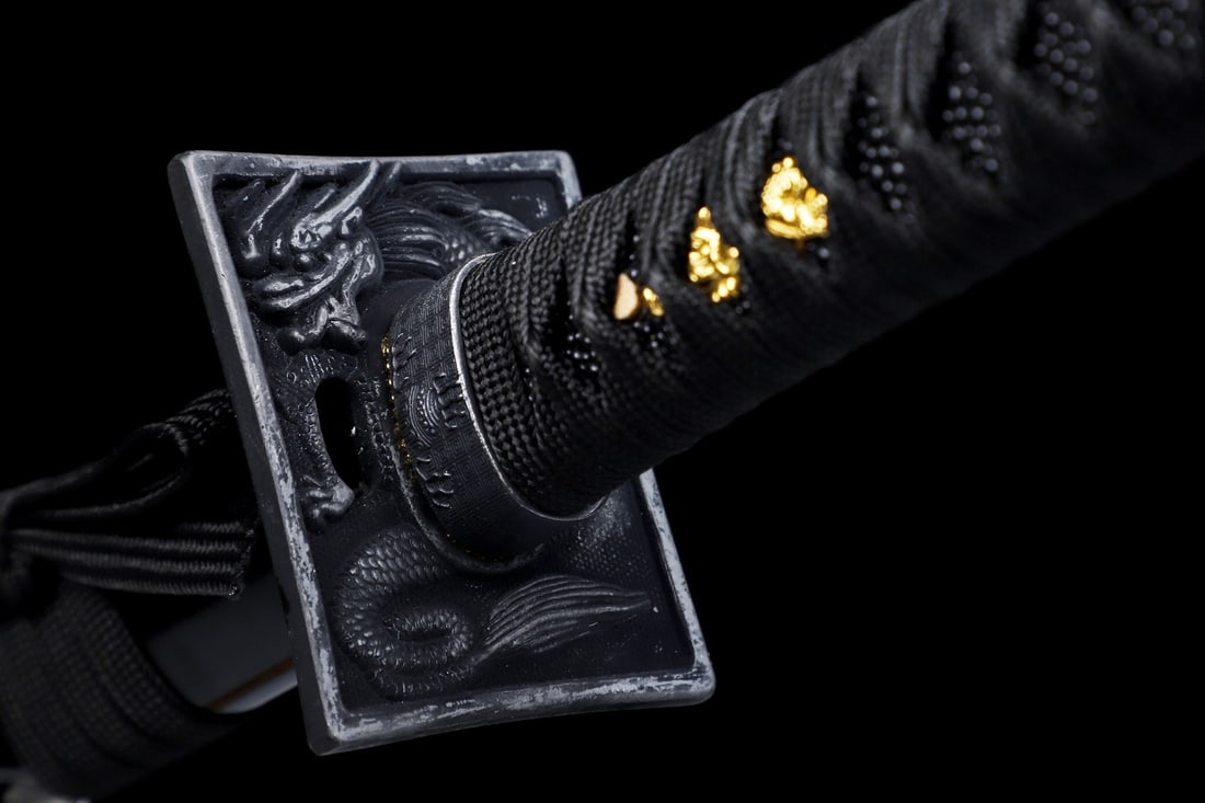 Hand-Forged Damascus Steel Ninjato Black Dragon Japanese Samurai Sword - 2