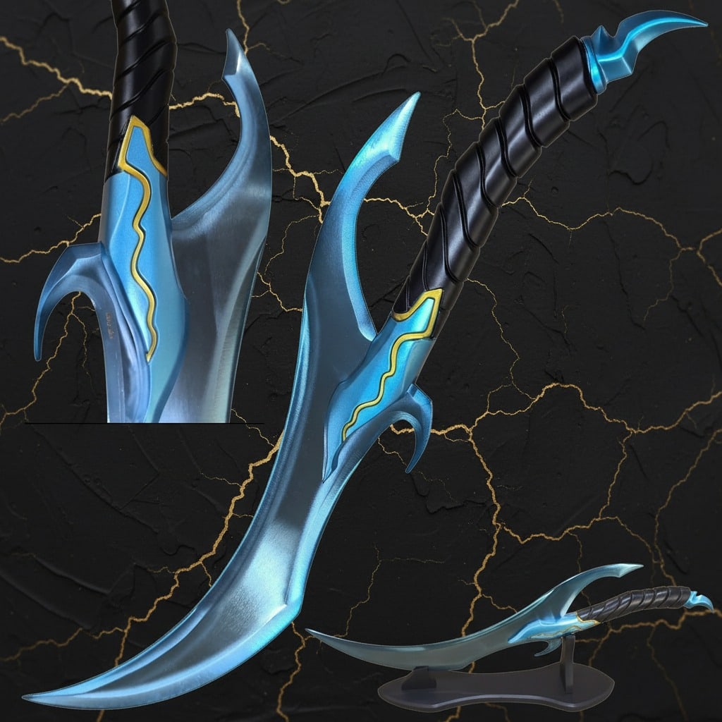 24" Stainless Steel Anime Fantasy Blade Replica with Display Stand - 2