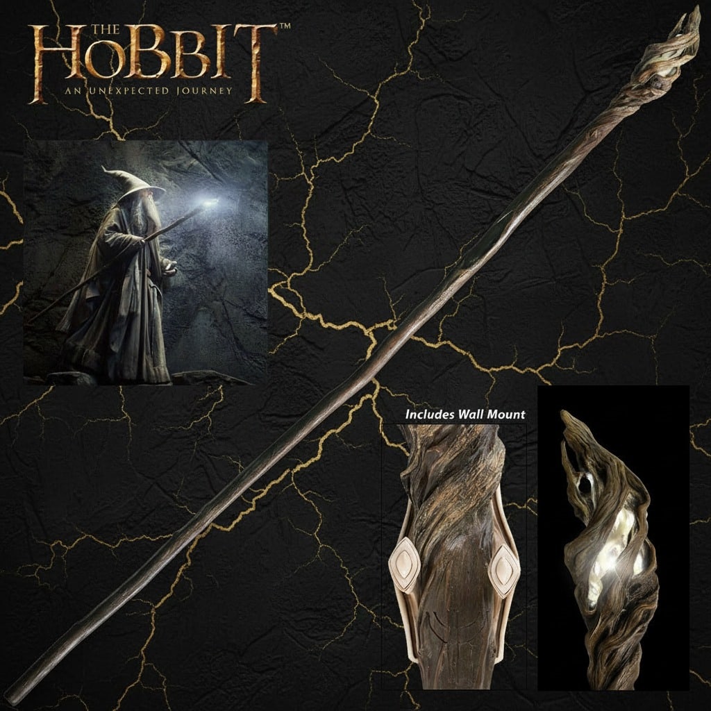 73" Gandalf Wizard Staff Replica with Wall Mount Fantasy Prop LOTR Collectible: Title:73" Gandalf Wizard Staff Replica with Wall Mount Fantasy Prop LOTR Collectible Description:This special edition of Gandalf the Wizard's staff features an illuminated crown designed to replicate 