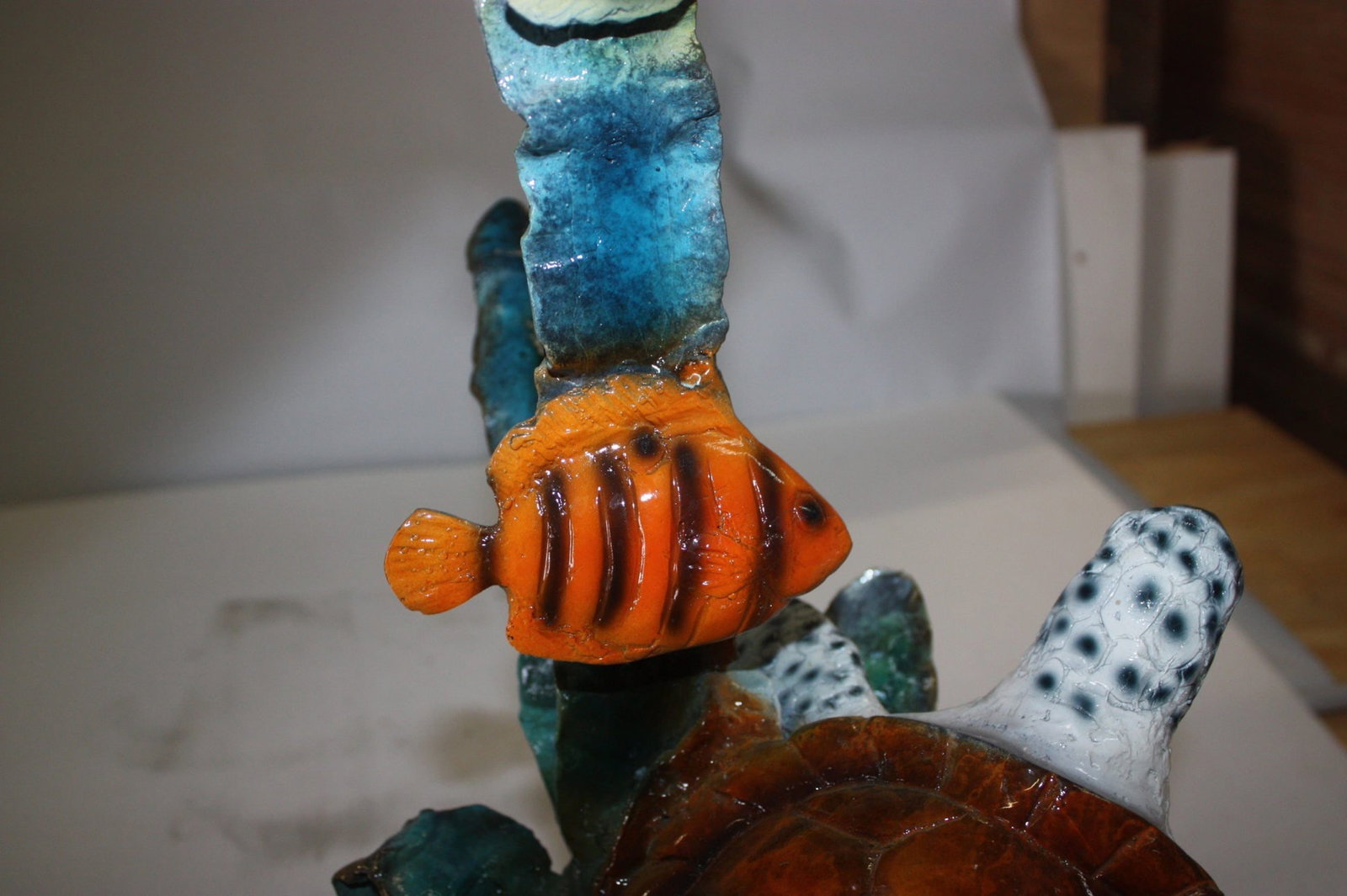 Dolphin with two fish and one turtle Statue - 32"H. - 11
