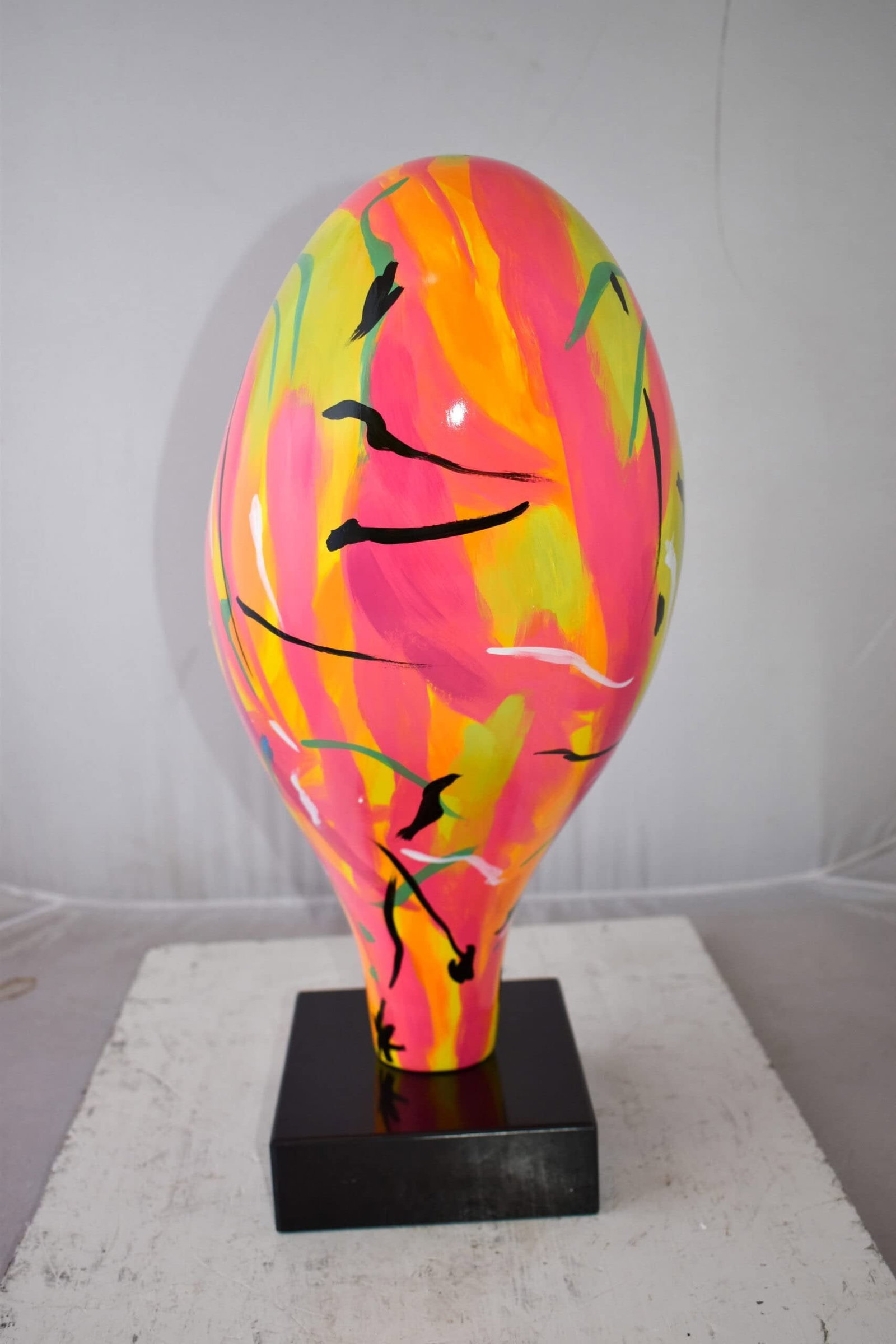 Eclectic Multicolor Heart 3D Statue on Black Base Size: 24" x 12" x 25"H - 6