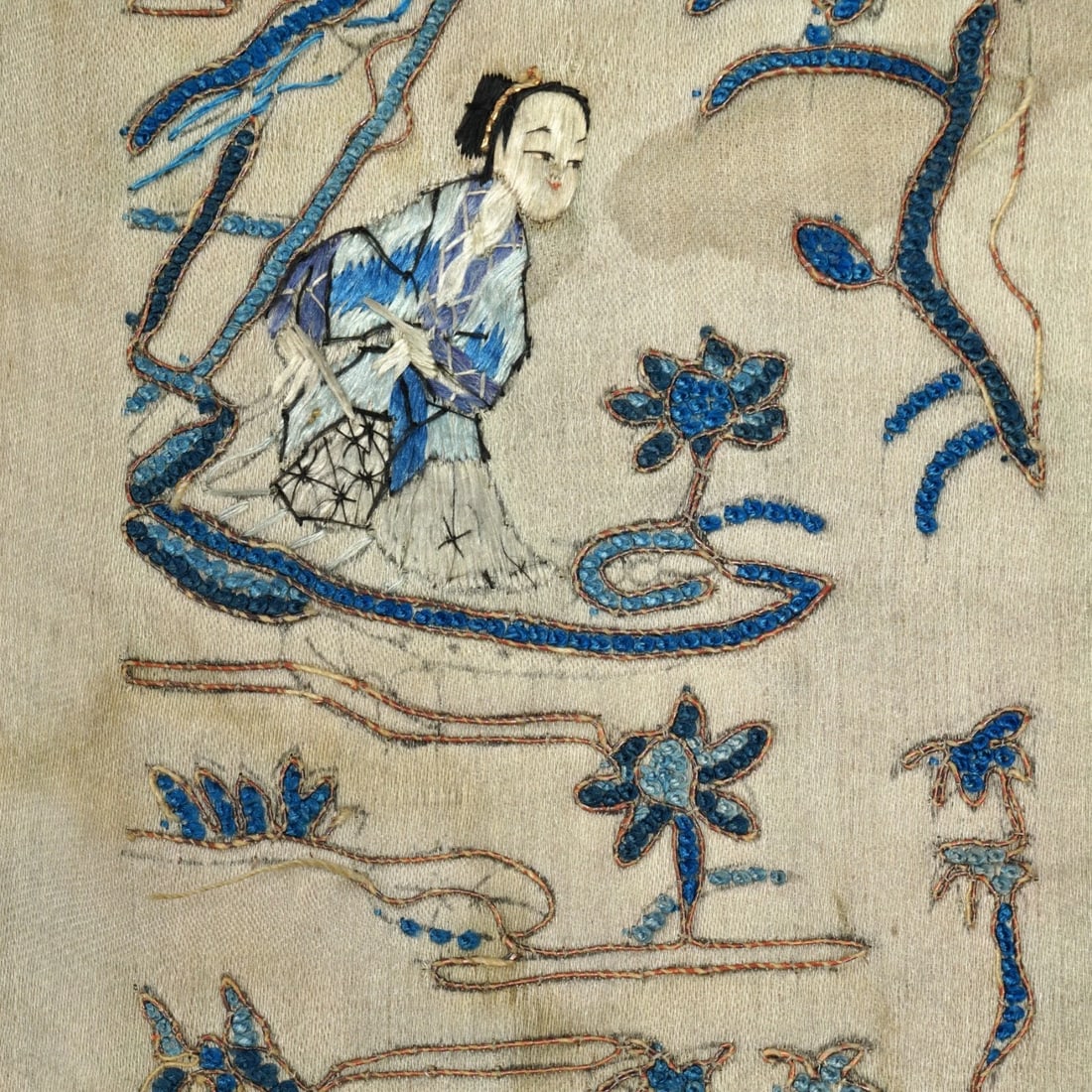 Antique Chinese Silk Sleeve Band Circa 1900 - 5