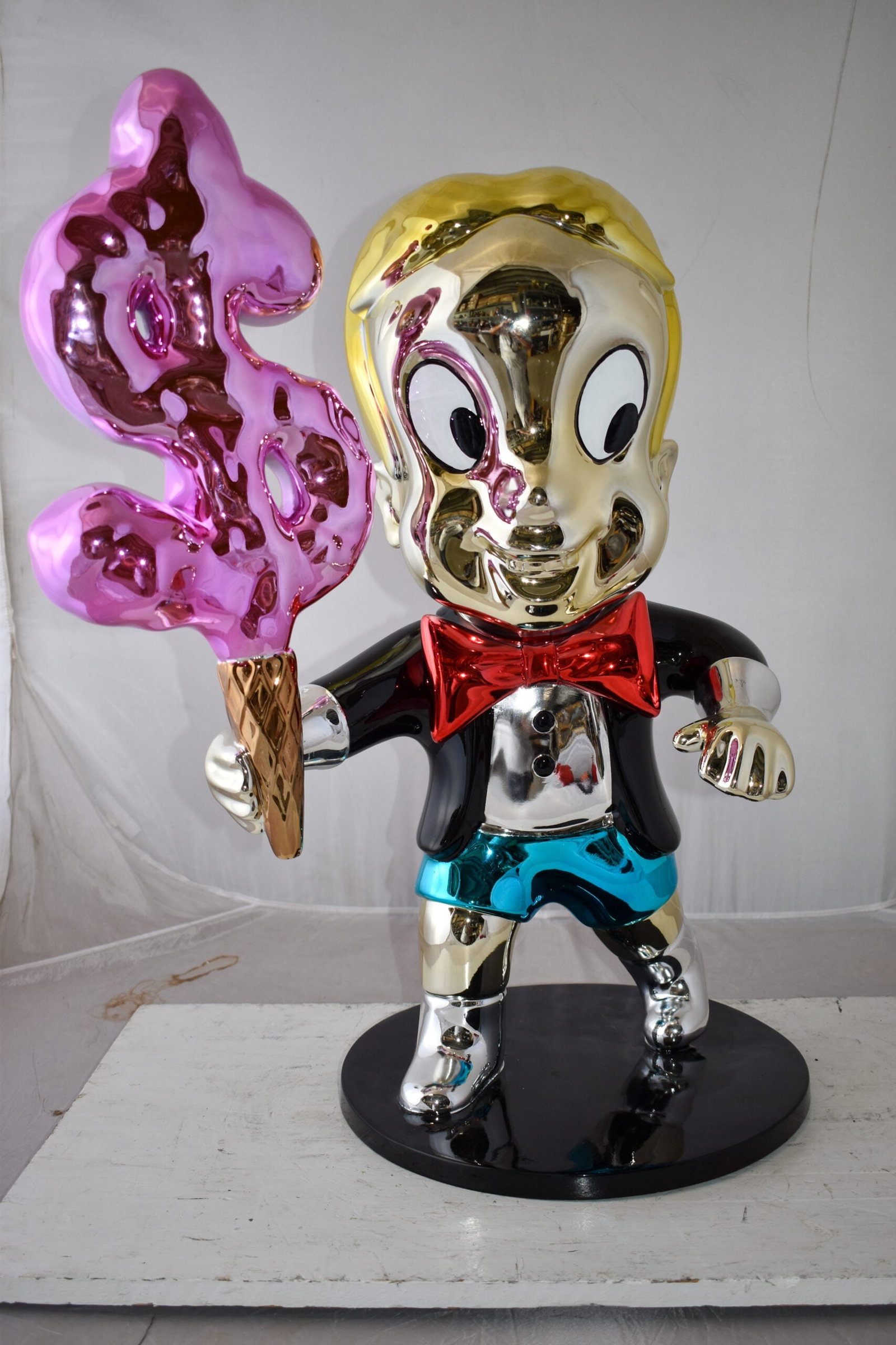 Cartoon Monopoly Boy with Money Cotton Candy Resin Statue Size: 15" x 24" x 31"H - 10