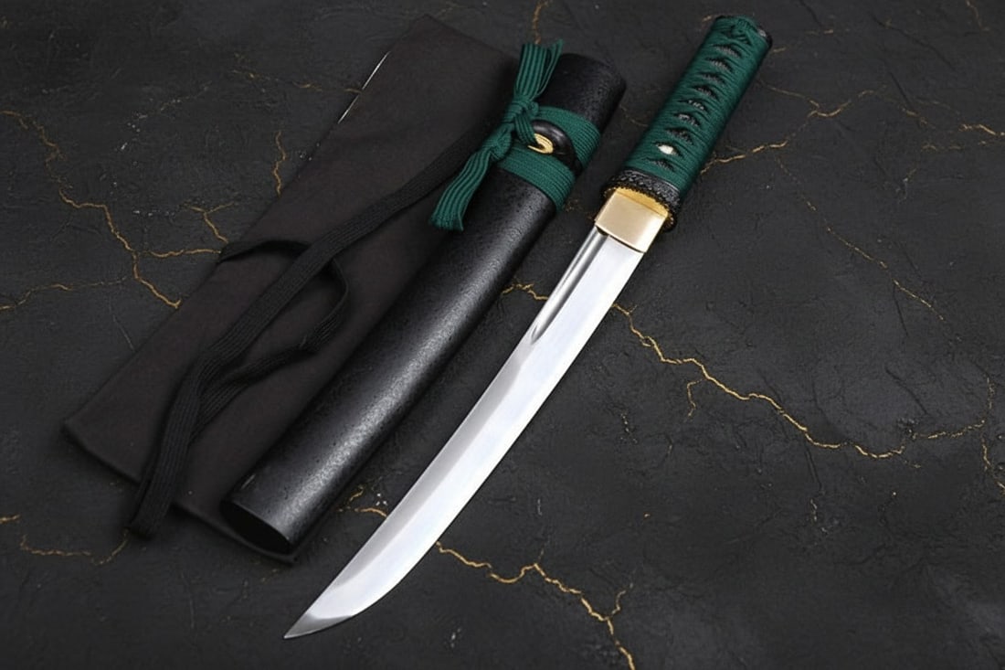 20" Handmade T10 Steel Tanto Short Sword Japanese Tactical Self-Defense Blade - 11