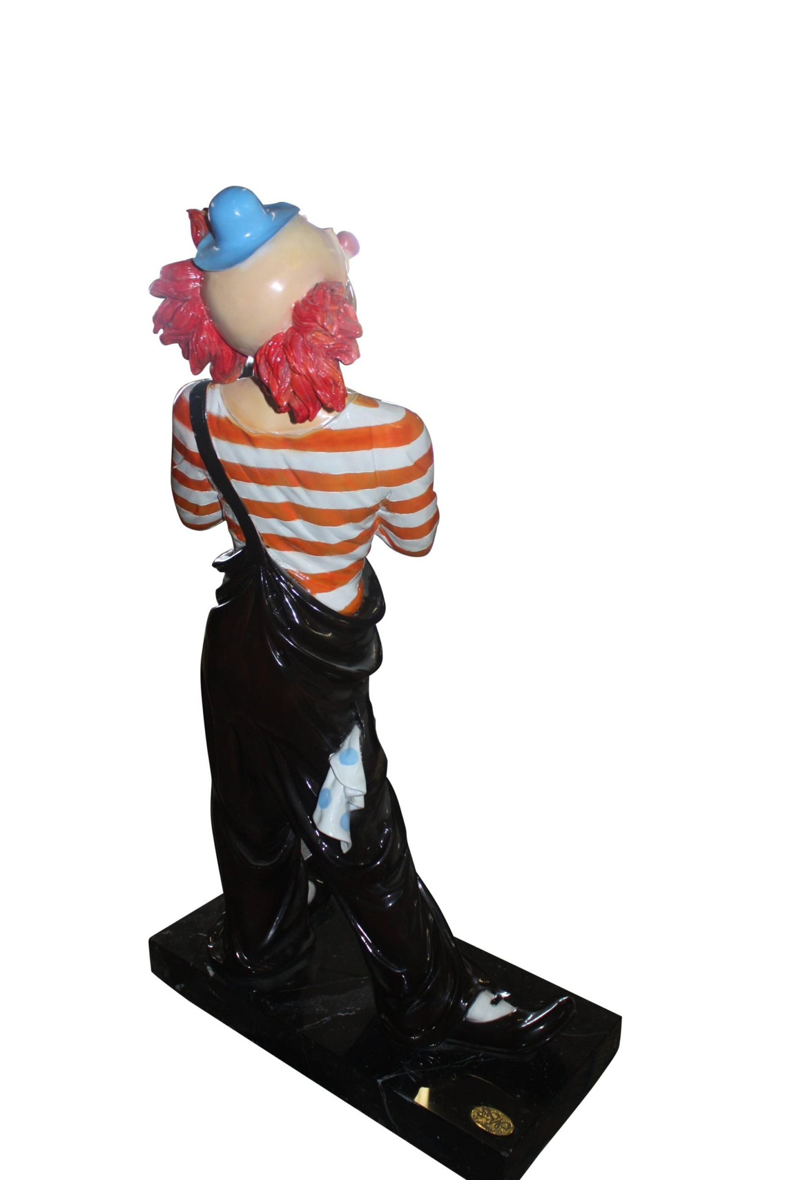 Bronze Standing Clown With Flowers Statue - 2