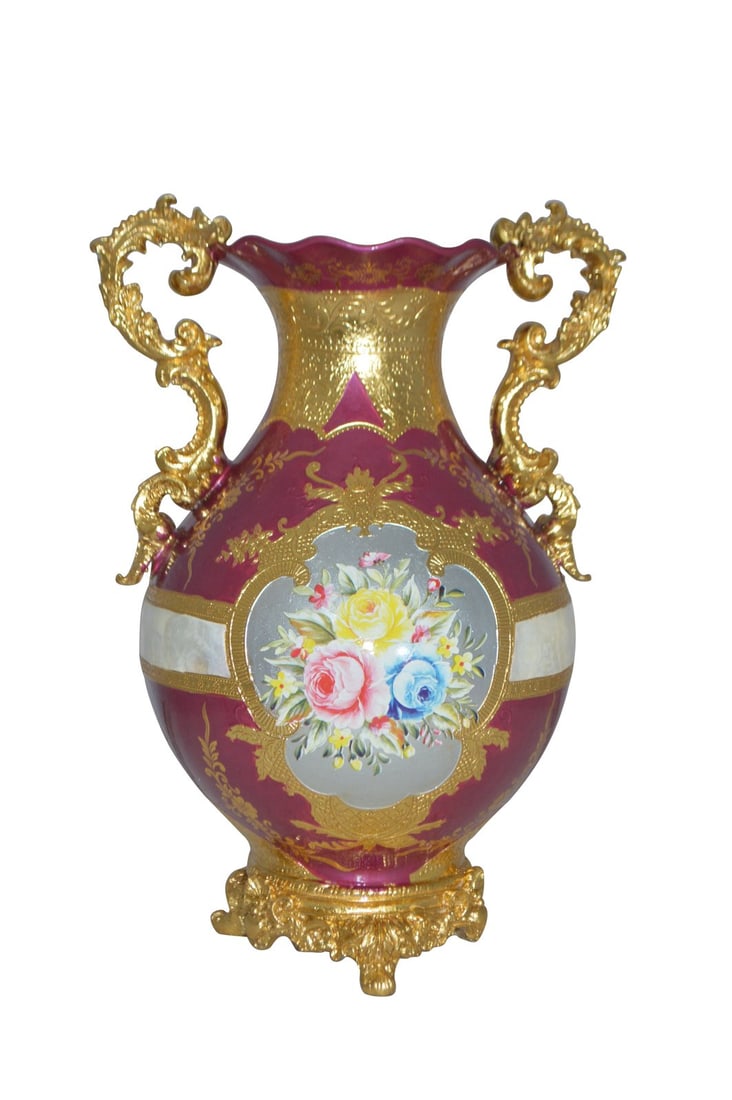 decoration Vase Gold and Pink - Size: 12"L x 9"W x 17"H. (1 of 11)