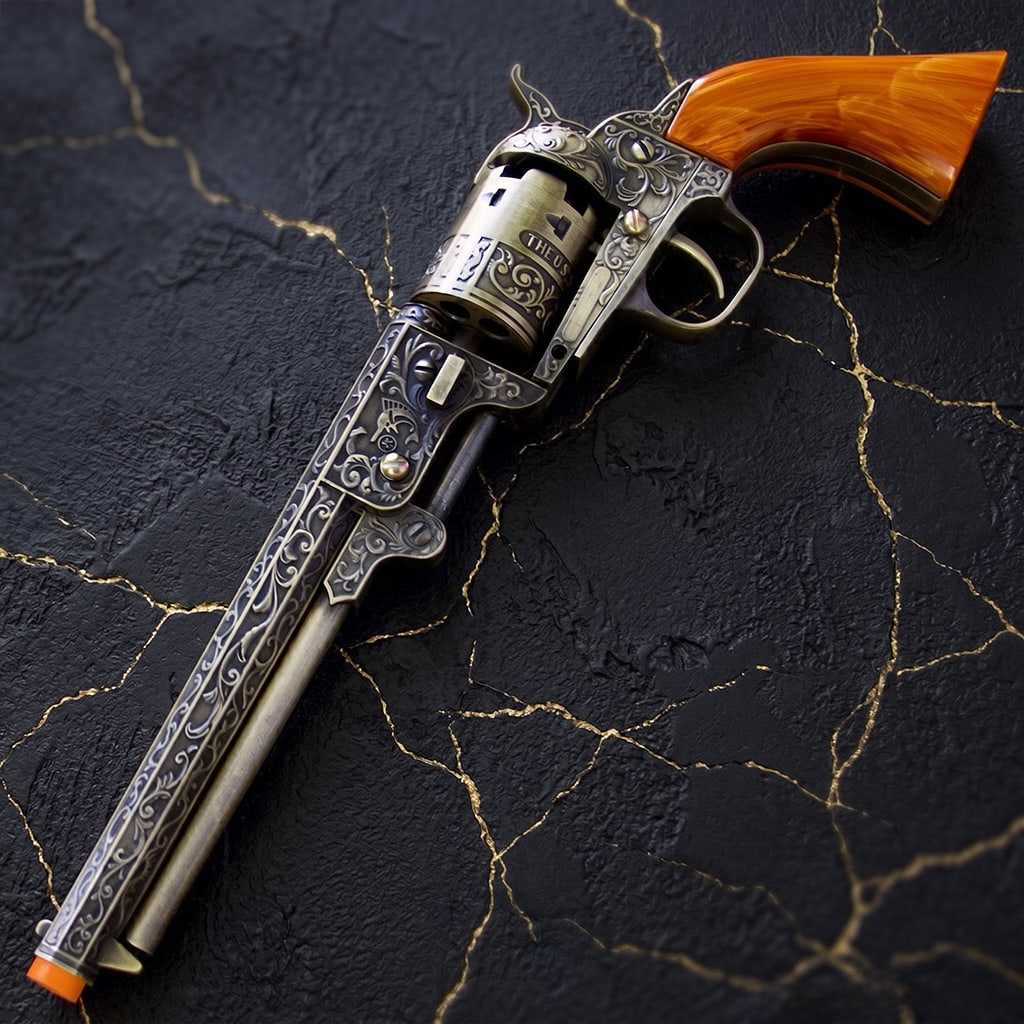 Vintage Style Western Outlaw Revolver Black Powder Prop Pistol (1 of 6)