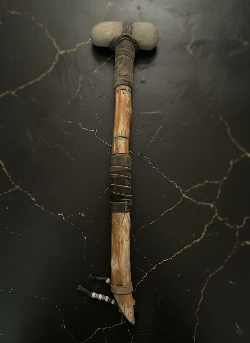 Handcrafted Indigenous Ceremonial Stone Axe Artifact - 2