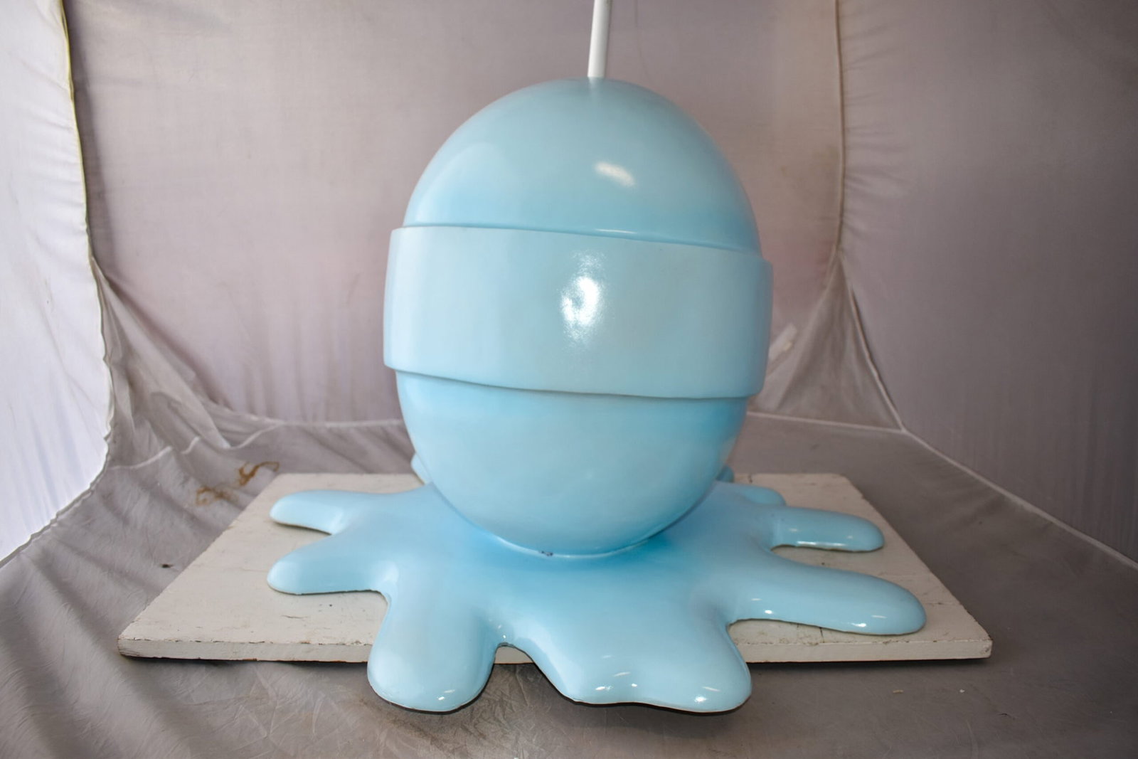 Giant Blue Lollipop Melted on The Ground Resin Statue Size: 31" x 27" x 56"H - 10
