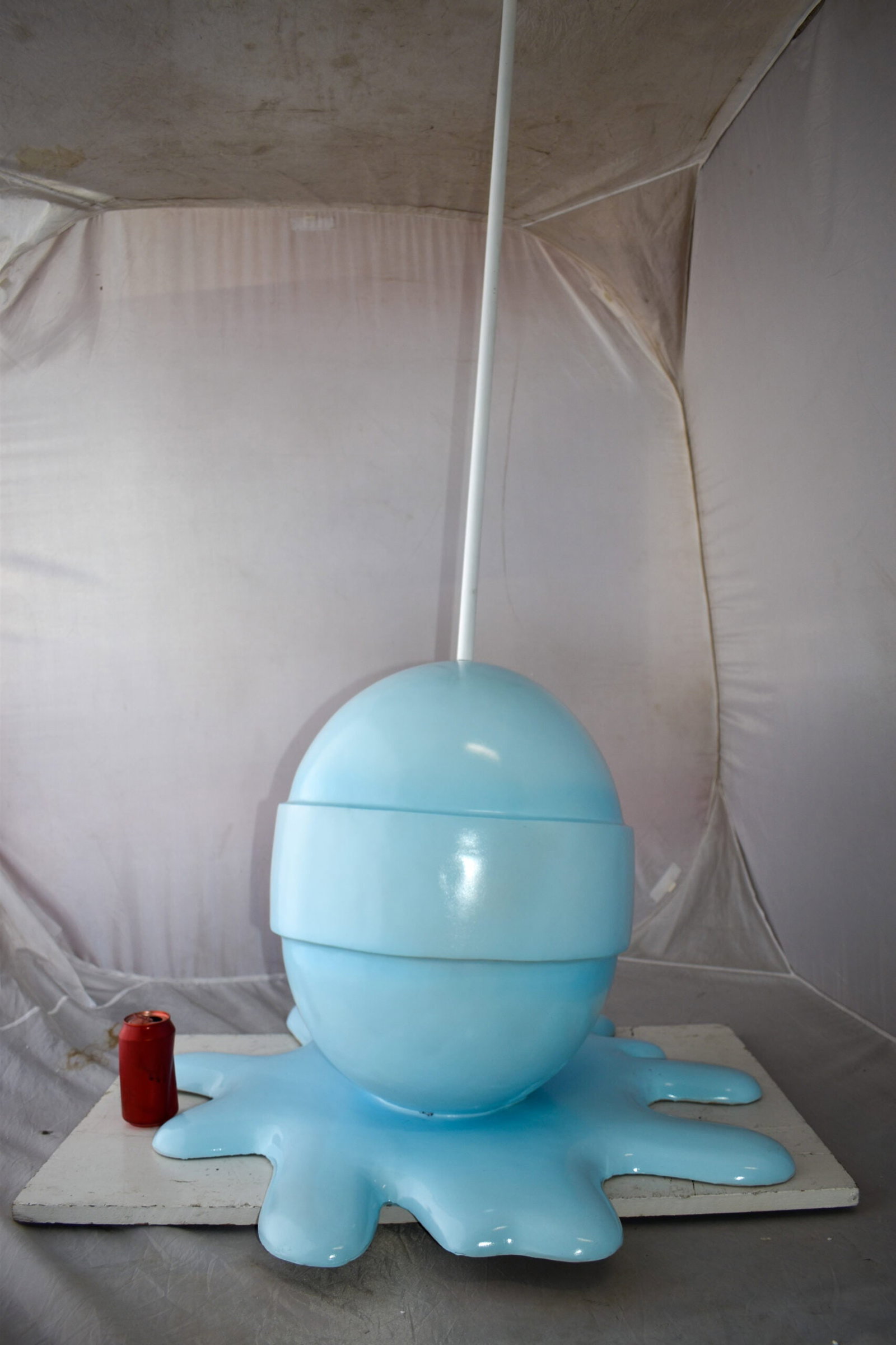 Giant Blue Lollipop Melted on The Ground Resin Statue Size: 31" x 27" x 56"H - 11