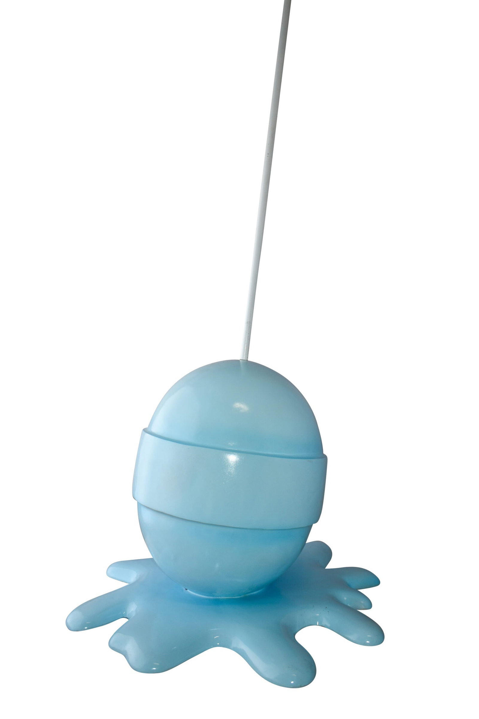 Giant Blue Lollipop Melted on The Ground Resin Statue Size: 31" x 27" x 56"H: Title:Giant Blue Lollipop Melted on The Ground Resin Statue Size: 31" x 27" x 56"H Description:Enjoy this Modern Art of a Giant Blue Lollipop Melted on The Ground Made of Resin. This modern abstract w