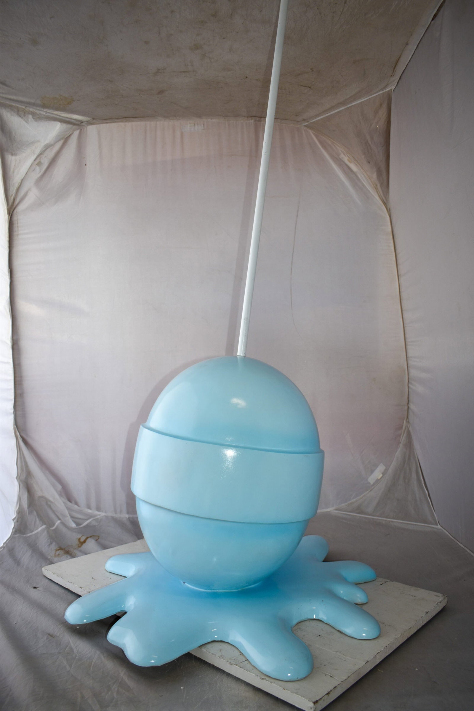 Giant Blue Lollipop Melted on The Ground Resin Statue Size: 31" x 27" x 56"H - 2