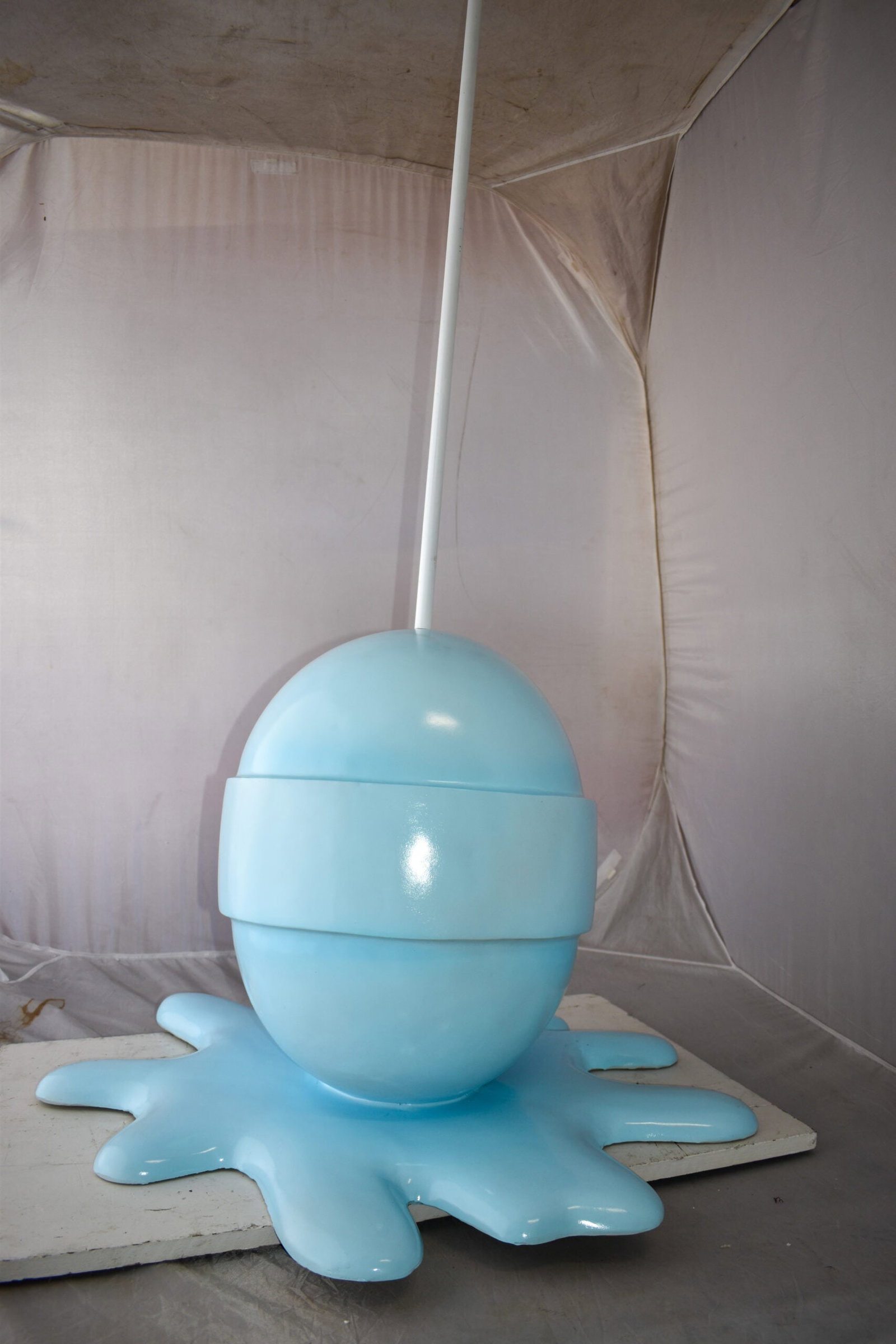 Giant Blue Lollipop Melted on The Ground Resin Statue Size: 31" x 27" x 56"H - 3